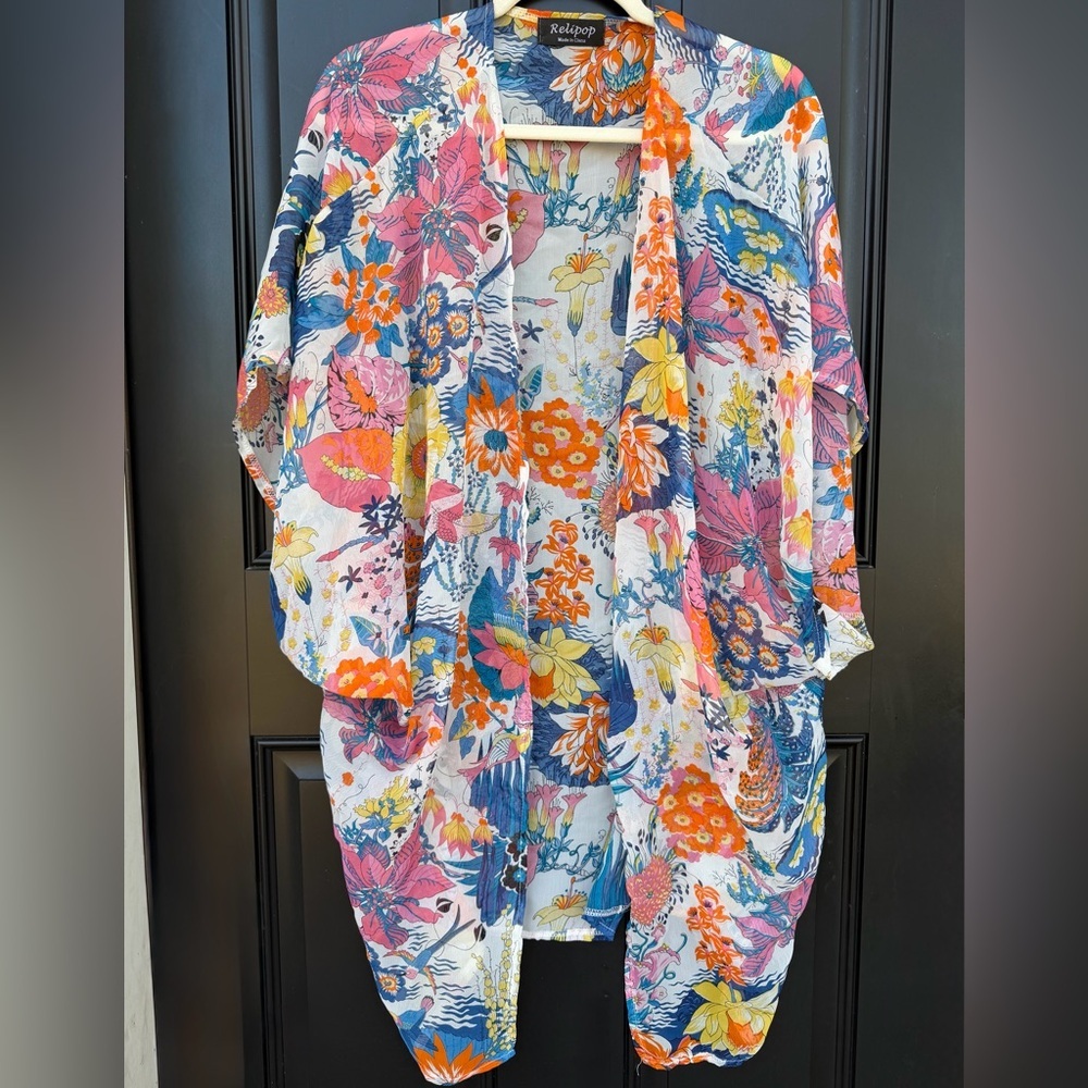 Floral Kimono Sheer Cardigan Women’s ONE SIZE